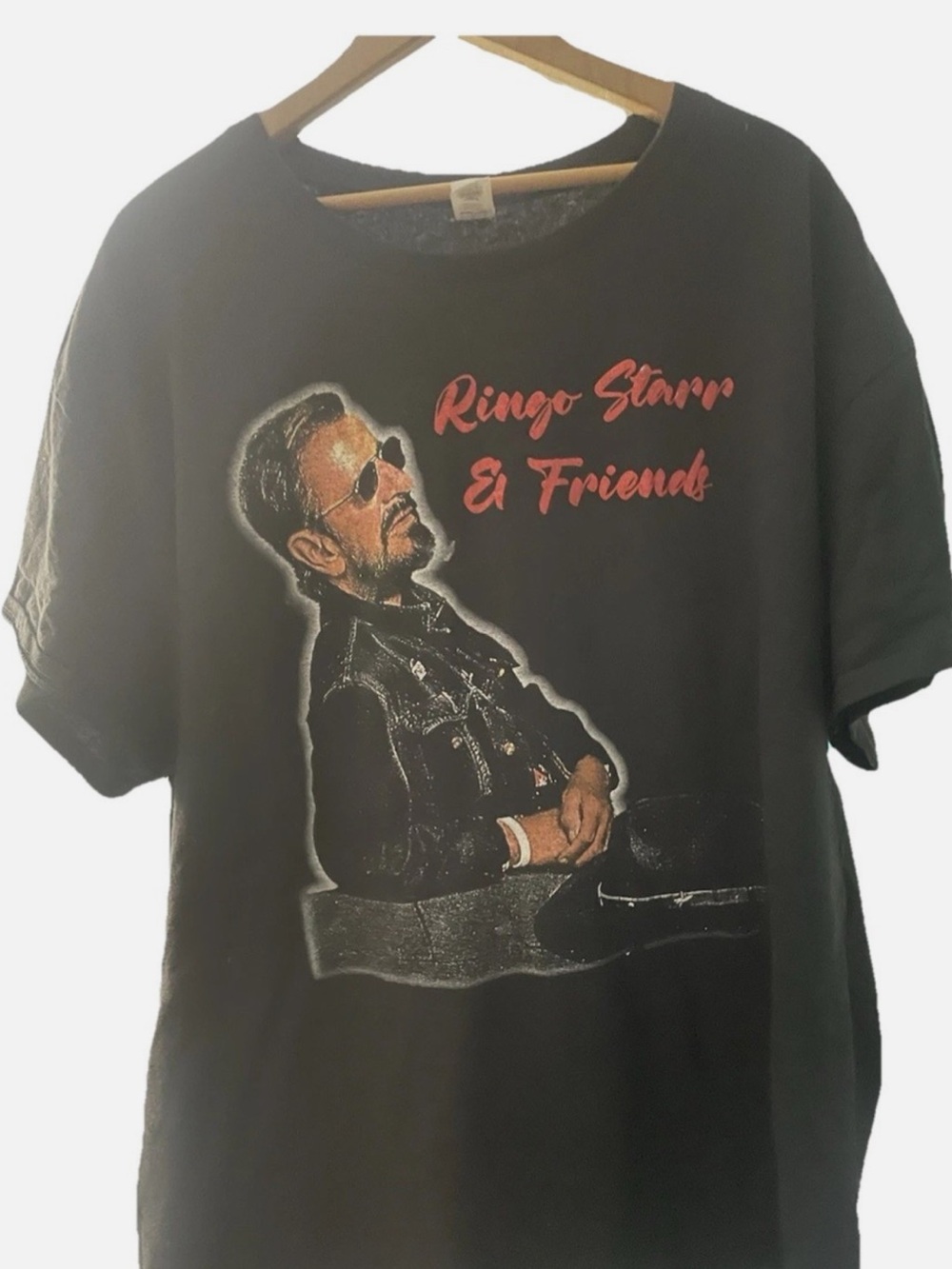 Hanes Black Ringo Starr & Friends Graphic Tee with Red Script